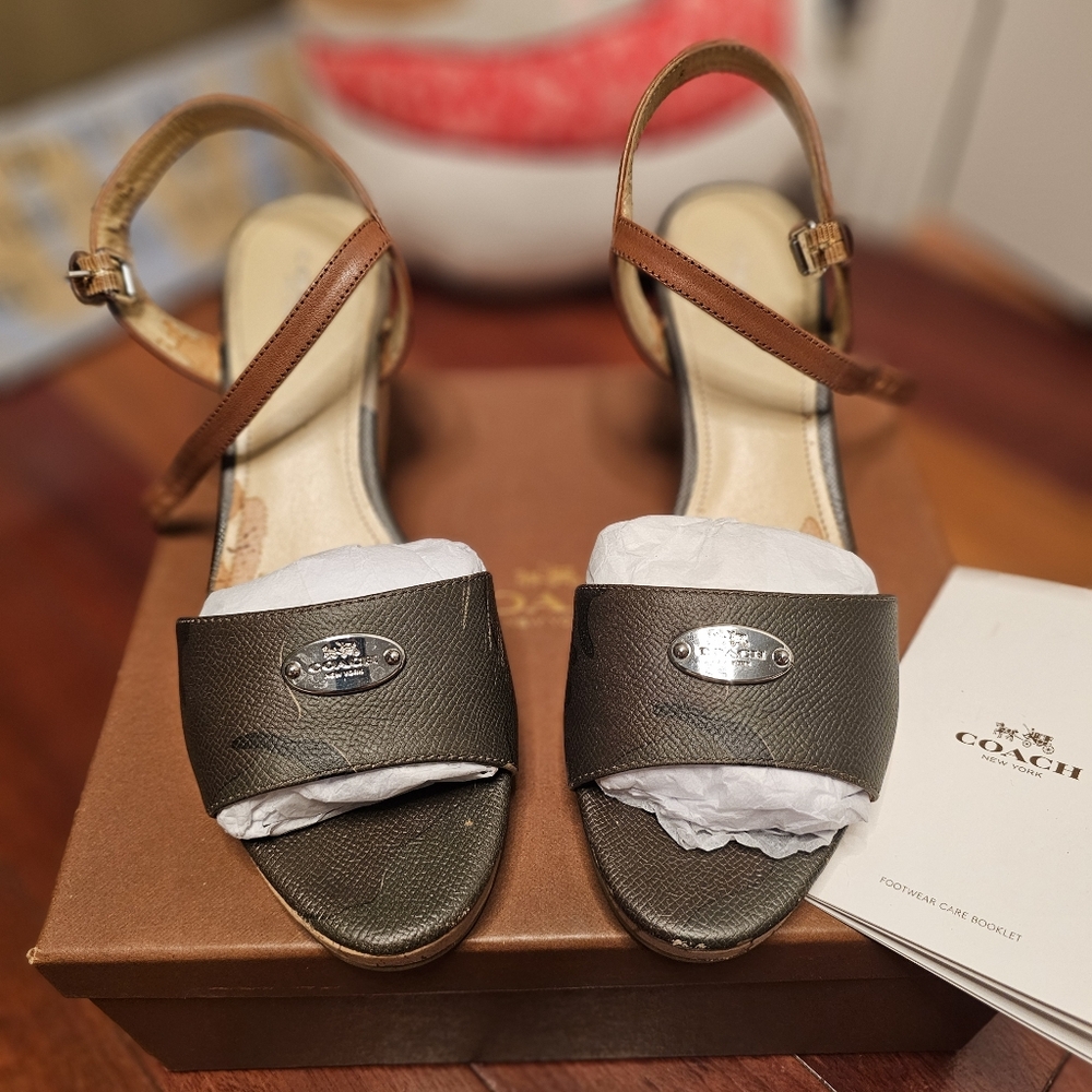 Coach Hinsdale Camo Wedge Sandals - Picture 3 of 17